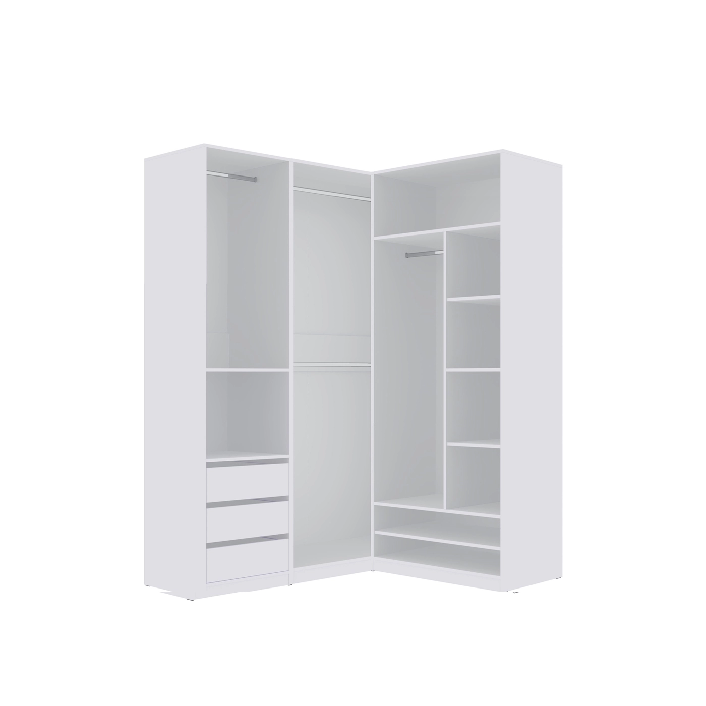 Skapis Tres Set 14 · Balts · 141 × 160 × 206 cm