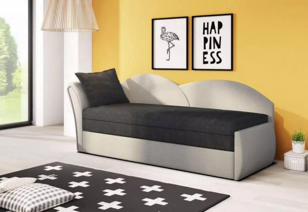 Dīvāns Comfort Aga standard · Melns + pelēks · 75 × 218 × 77 cm