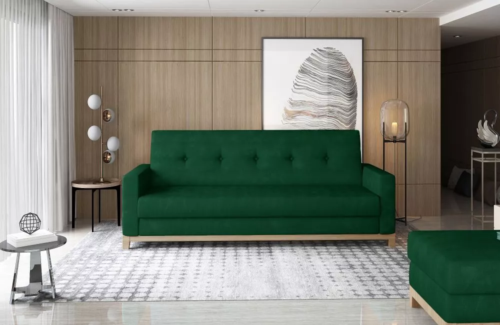 Dīvāns Selene Beech standard · Zaļš · 87 × 216 × 93 cm