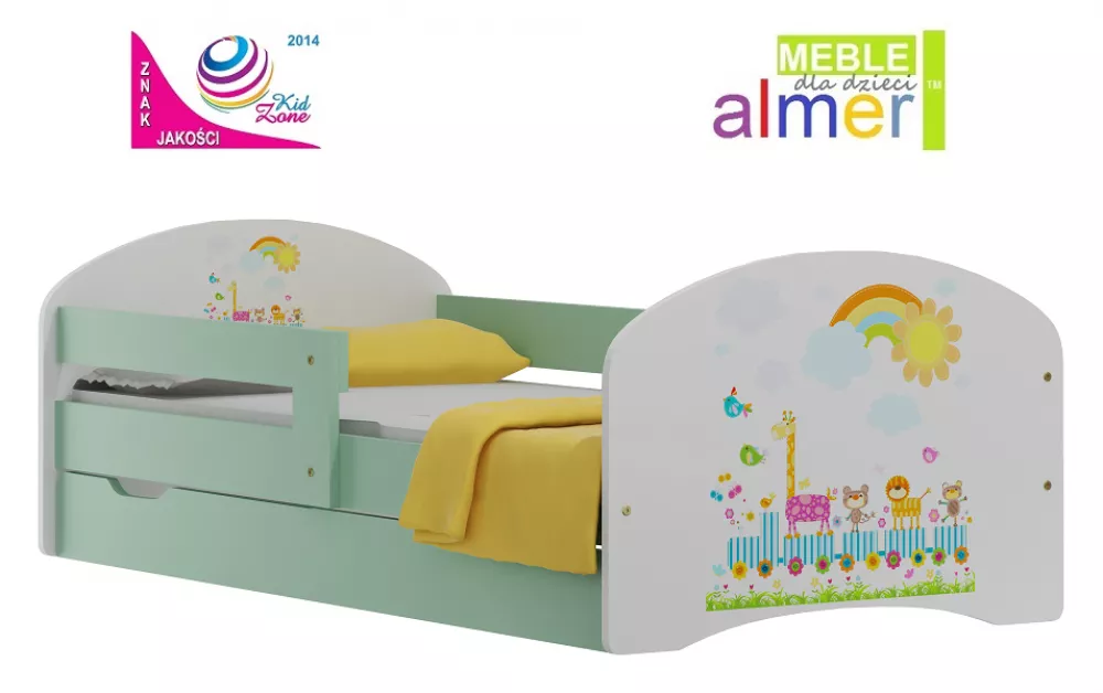 Bērnu gulta Animals 20S ar stelāžu Guļamvietas platums: 80 cm, Guļamvietas garums: 160 cm, · 92 × 164 × 65 cm
