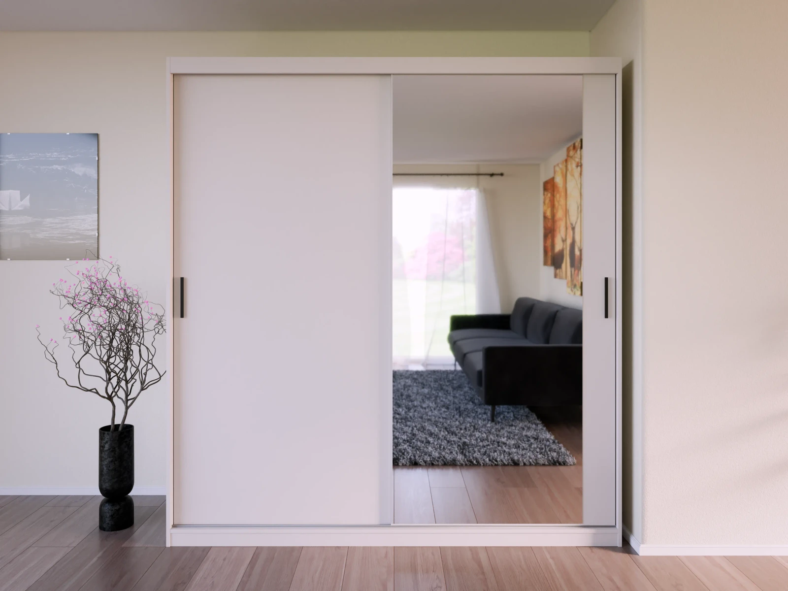 Skapis Bregi 200 · Kašmira · 200 × 60 × 215 cm