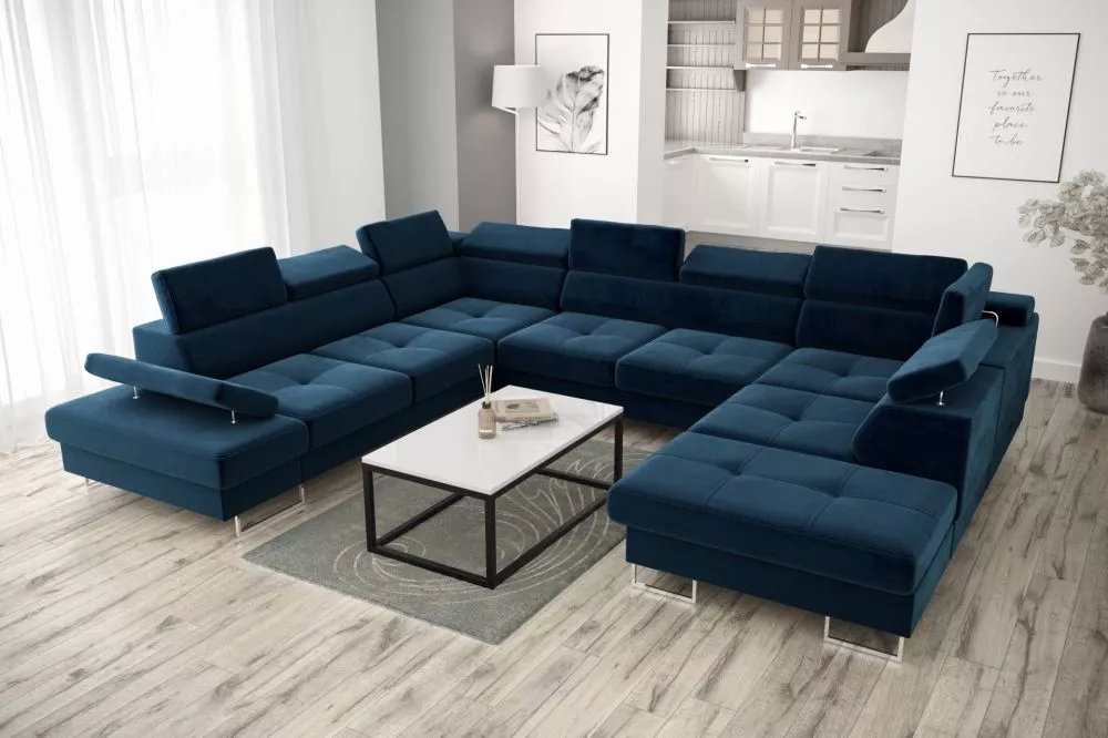 Dīvāns Galaxy Max 1 standard · Zila · 276 × 350 × 74 cm