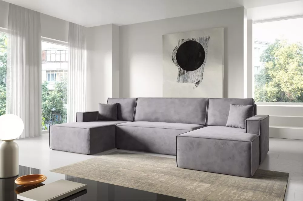 Dīvāns Artur U Standard · Sudrabs · 148 × 305 × 88 cm
