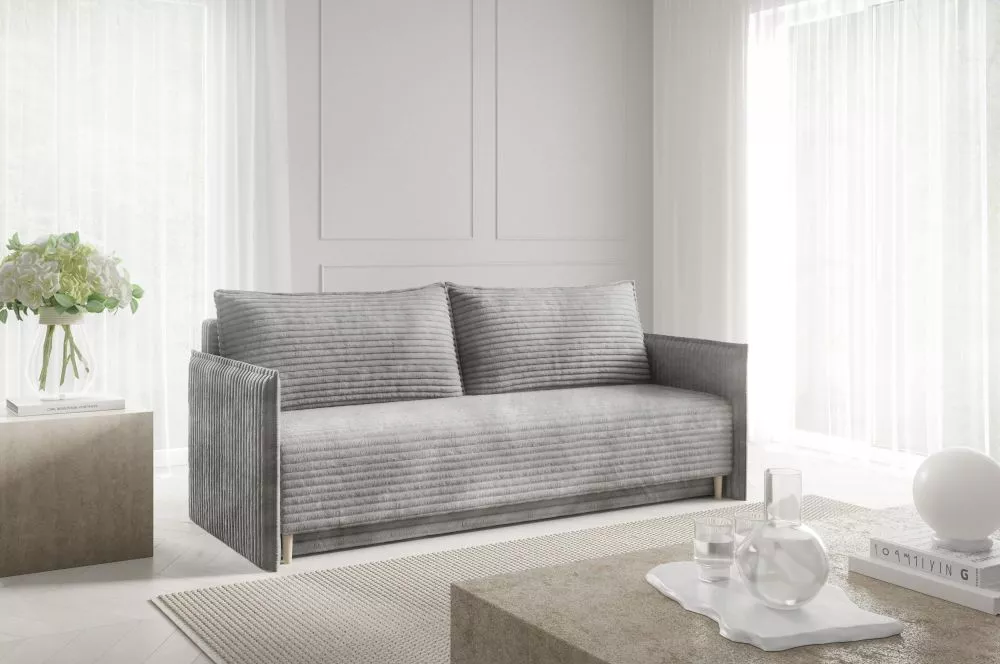 Dīvāns Nubis standard · Gaiši pelēks · 100 × 216 × 90 cm
