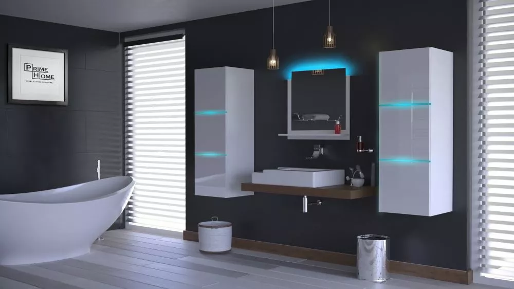 Vannas istabas komplekts Alius 4 ar LED · Balts · 110 × 30 cm