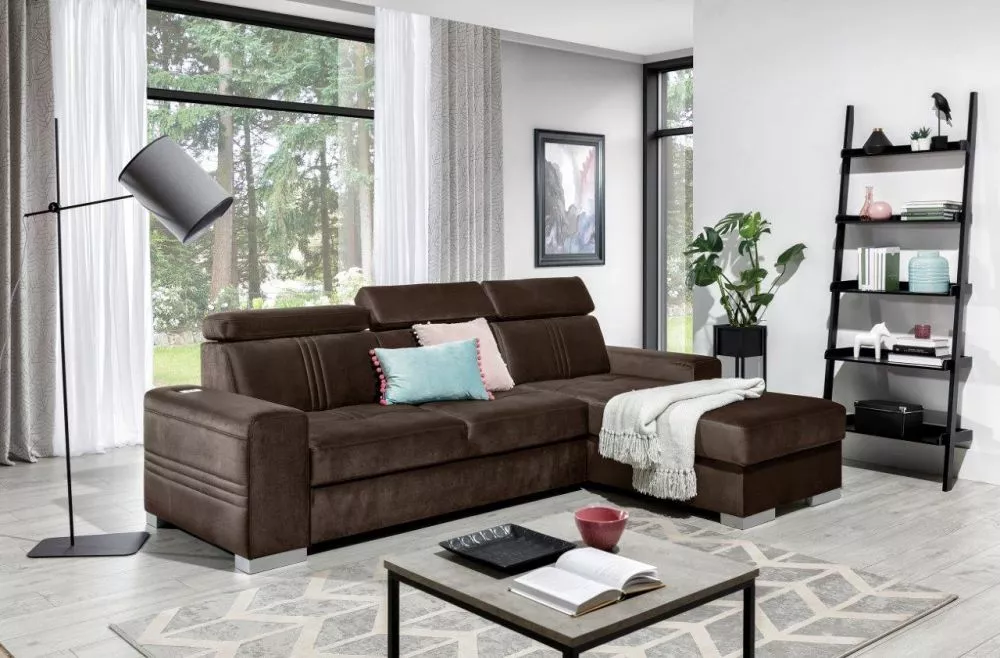 Dīvāns Lupo Mini Standard · Tumši brūns · 180 × 282 × 88 cm