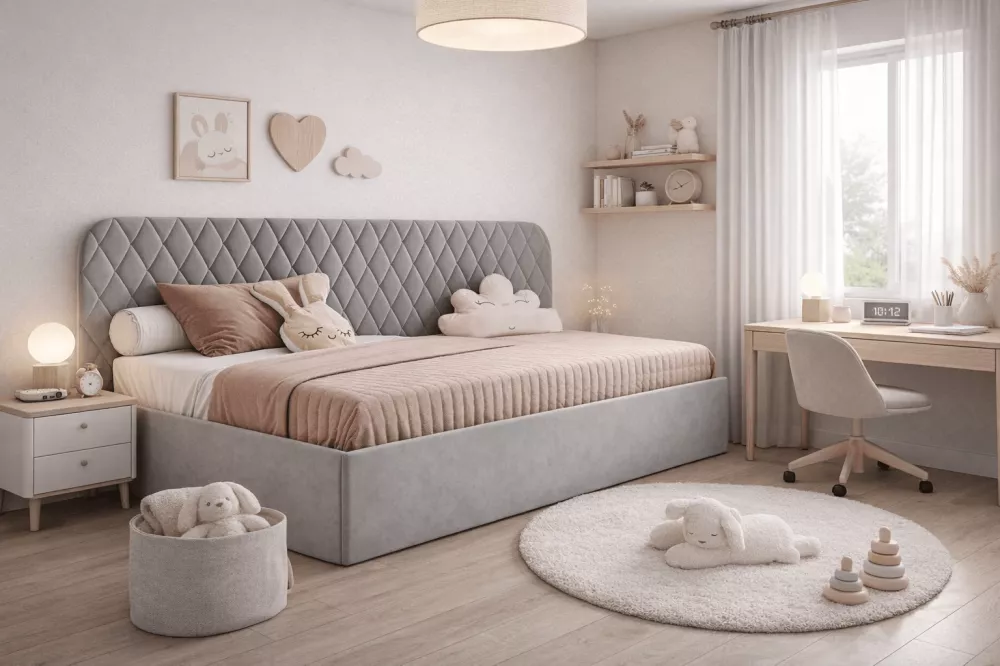 Gulta Tosia SM02 Standard Guļamvietas platums: 80 cm, Guļamvietas garums: 180 cm, · Pelēks · 88 × 188 × 80 cm