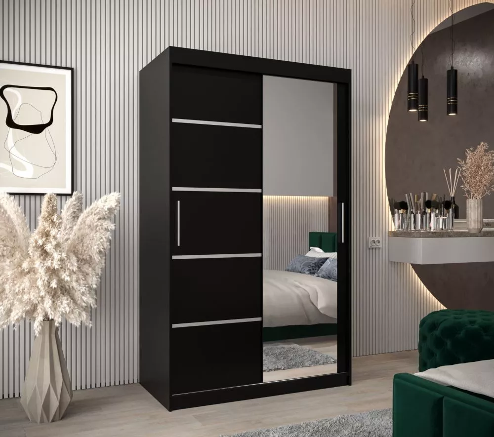 Skapis Verona 2 · Melns · 120 × 62 × 200 cm