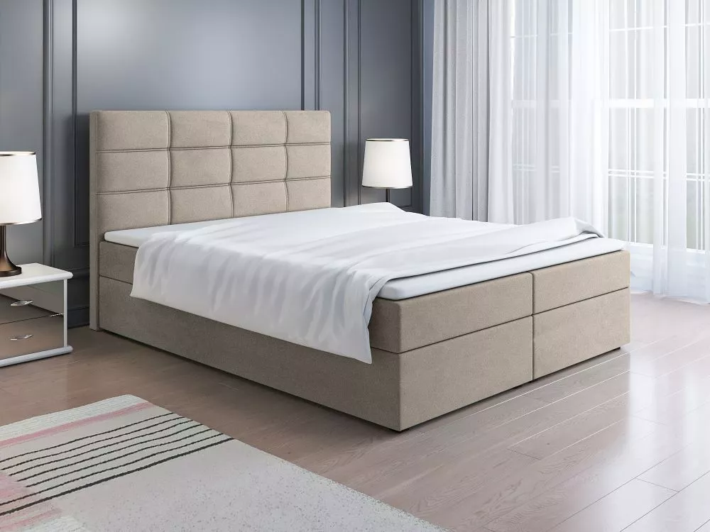 Gulta Classic 1 Boxspring standard Guļamvietas platums: 140 cm, Guļamvietas garums: 200 cm, · Bēšs · 140 × 209 × 115 cm