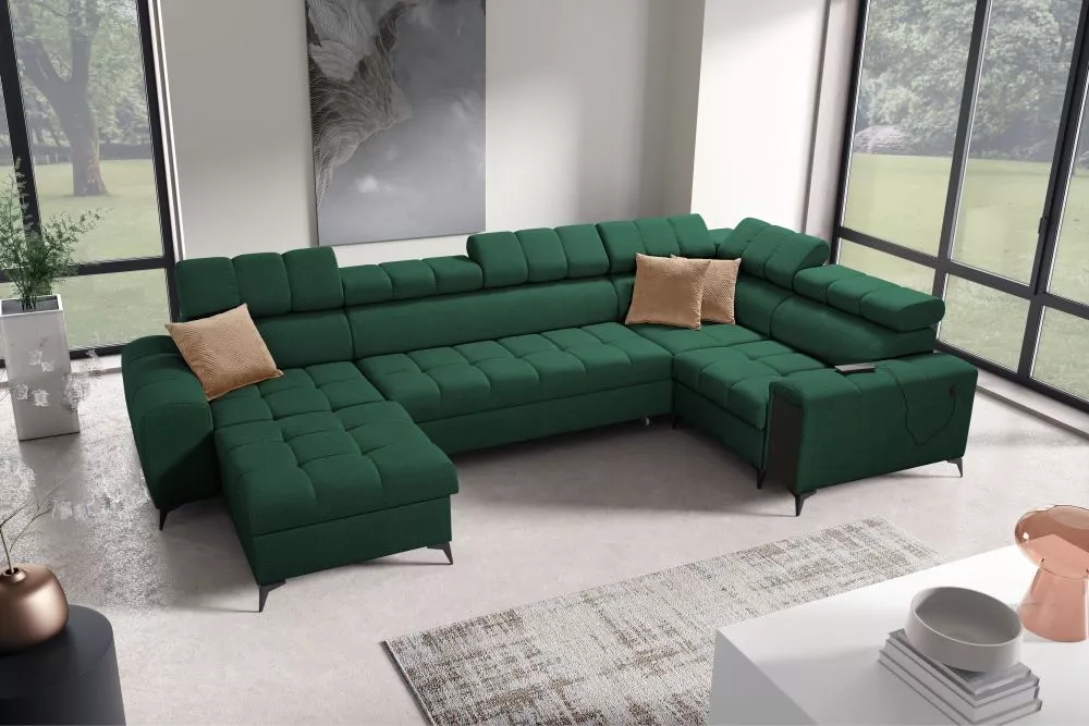 Dīvāns Greco 4 Mini Standard · Zaļš · 201 × 337 × 84 cm