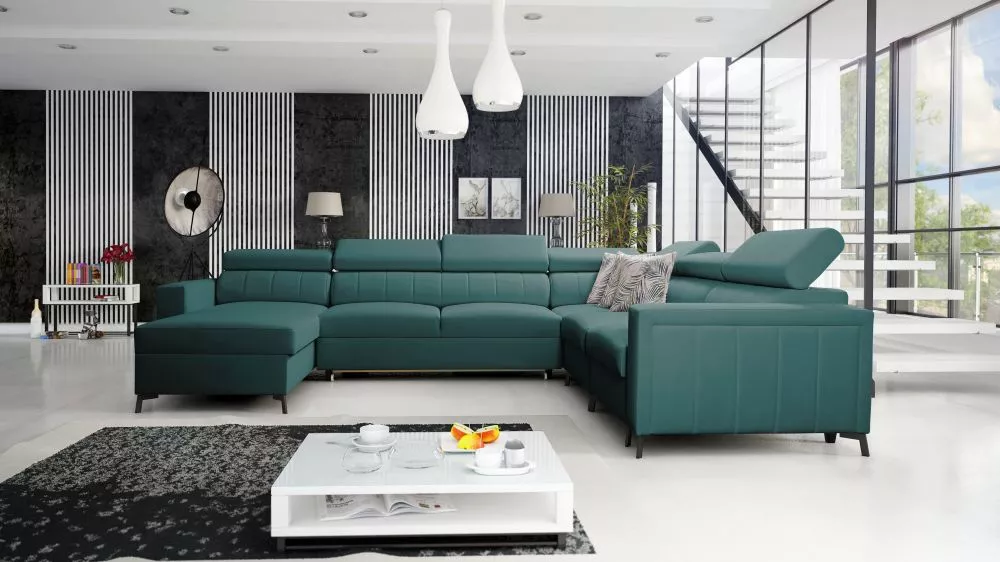 Dīvāns Baltico 7 Premium Standard · Tirkīzs · 274 × 351 × 83 cm