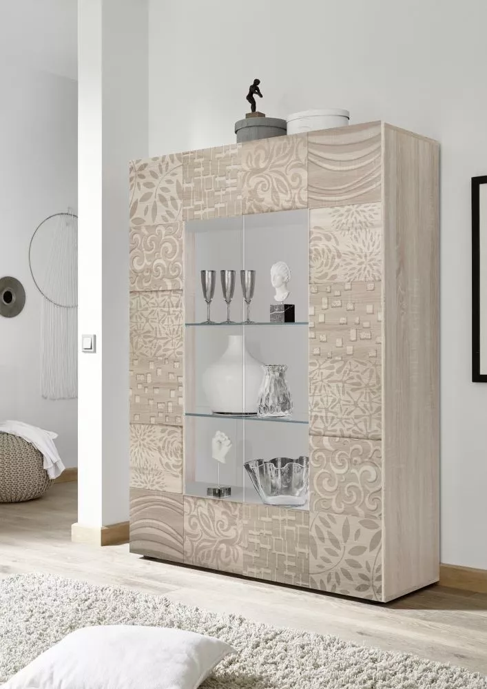 Sekcija Miro 06 ar LED · Sonoma · 121 × 43 × 166 cm