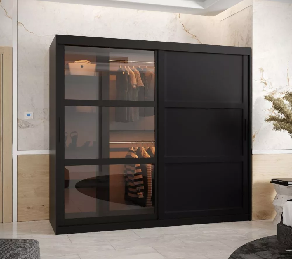 Skapis Dome 3 ar LED · Melns · 200 × 62 × 200 cm
