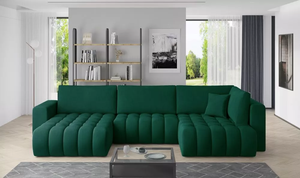 Dīvāns Bonito Premium standard · Zaļš · 170 × 350 × 85 cm