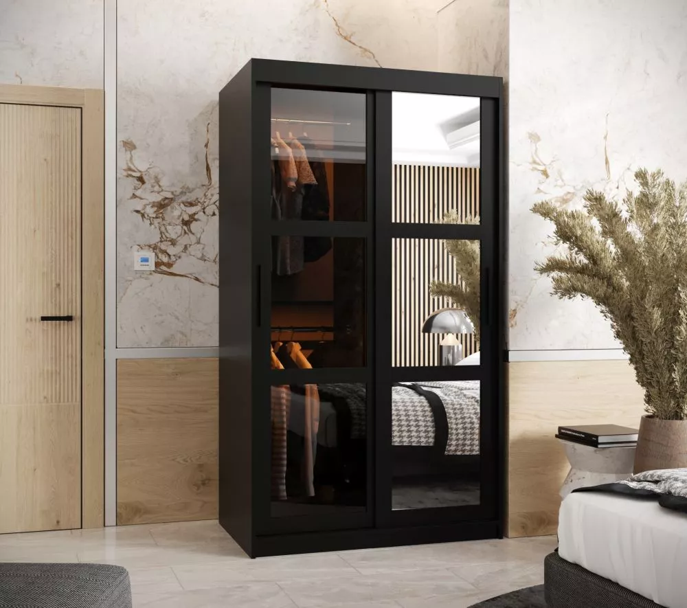 Skapis Dome 2 ar LED · Melns · 100 × 62 × 200 cm