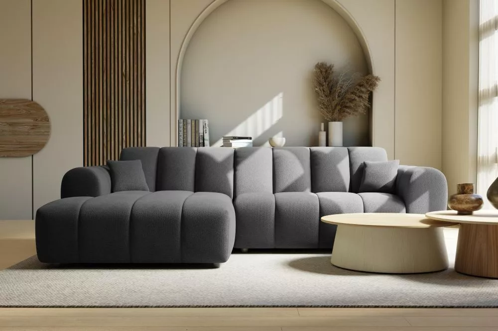 Dīvāns Ray Mini Standard · Tumši pelēks · 160 × 268 × 72 cm