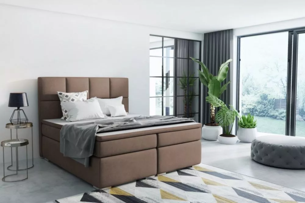 Gulta Inez Comfort Standard Guļamvietas platums: 160 cm, Guļamvietas garums: 200 cm, · Gaiši brūns · 170 × 206 × 120 cm