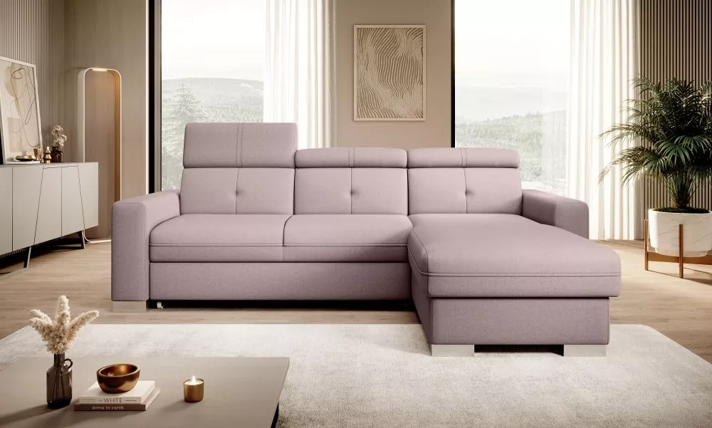 Dīvāns Fresia Comfort Standard · Gaiši rozā · 176 × 247 × 104 cm