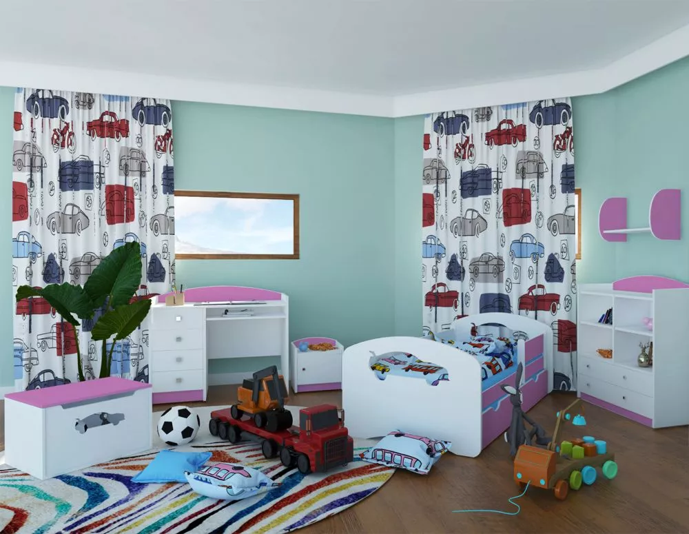 Bērnu gulta Happy Design Auto L06 180x90 ar stelāžu Guļamvietas platums: 90 cm, Guļamvietas garums: 180 cm, · 102 × 184 