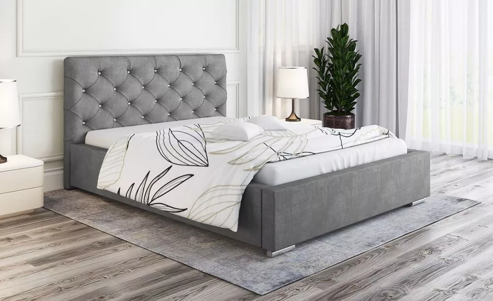 Gulta Bed 11 standard ar stelāžu Guļamvietas platums: 140 cm, Guļamvietas garums: 200 cm, stelāžas tips: koka, · Pelēks 