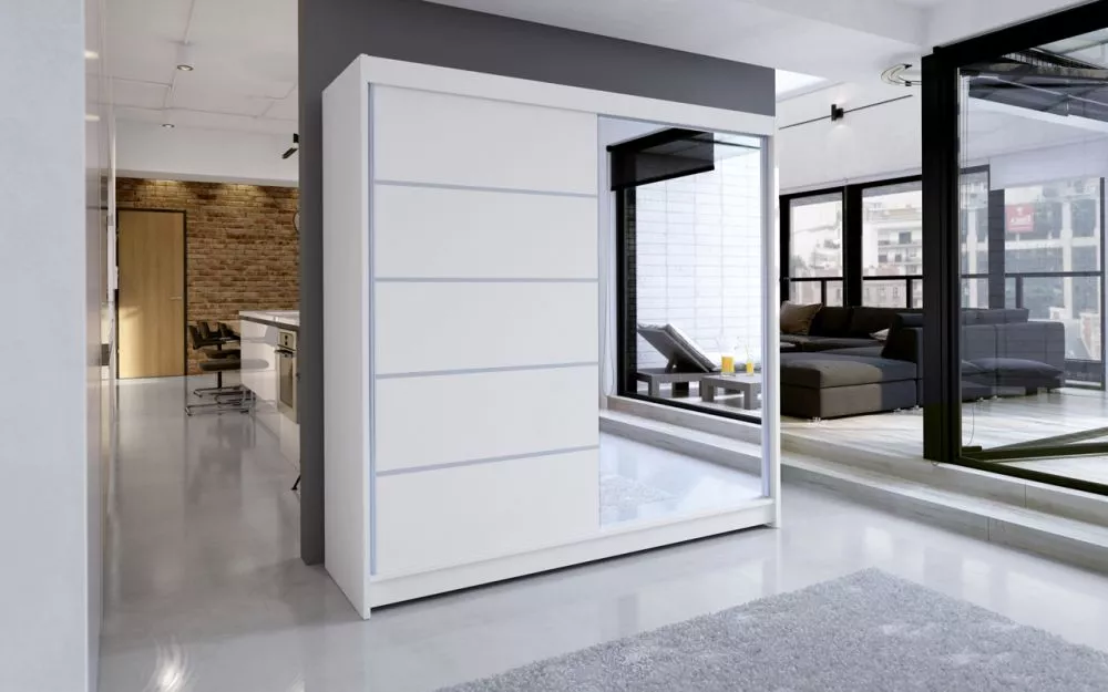 Skapis Caro Premium · Balts · 180 × 58 × 215 cm
