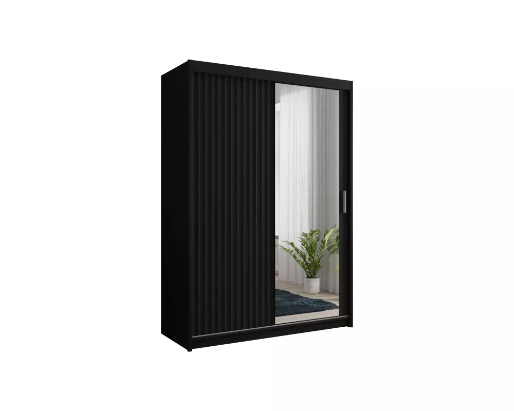 Skapis Chicago Wave · Melns · 150 × 62 × 216 cm