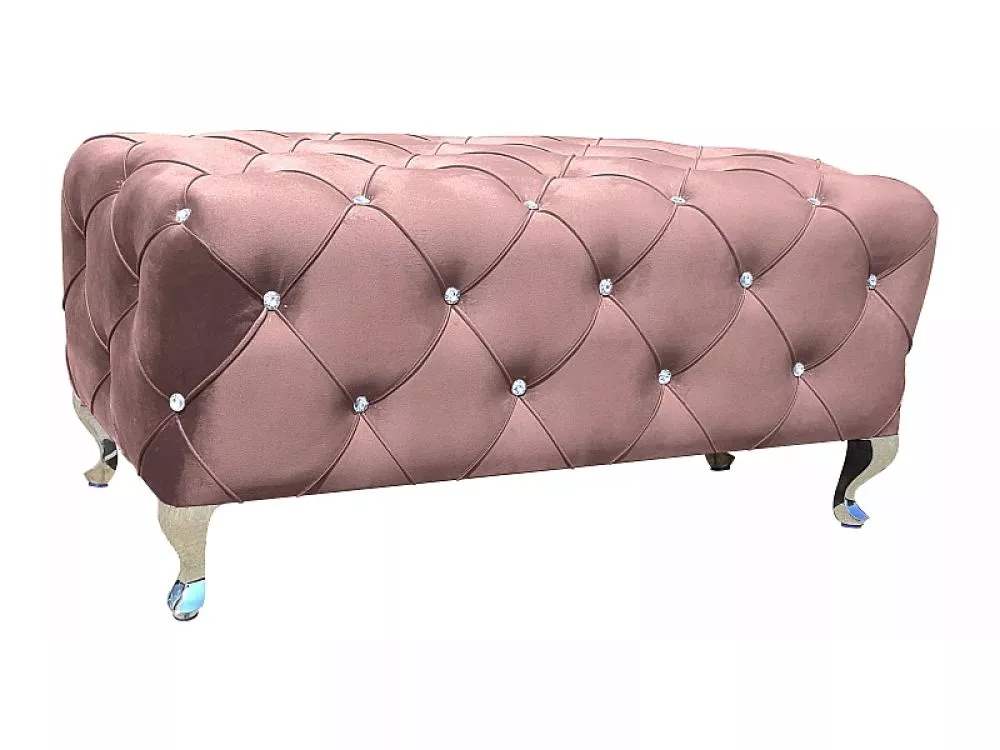 Pufs Hestia L Velvet Auduma numurs: Bluvel 52, · Rozā · 100 × 46 × 50 cm