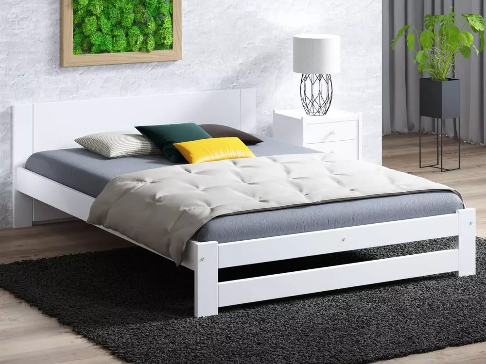 Gulta DMD-13 Magnat ar stelāžu Guļamvietas platums: 140 cm, Guļamvietas garums: 200 cm, · Balts · 148 × 206 × 65 cm