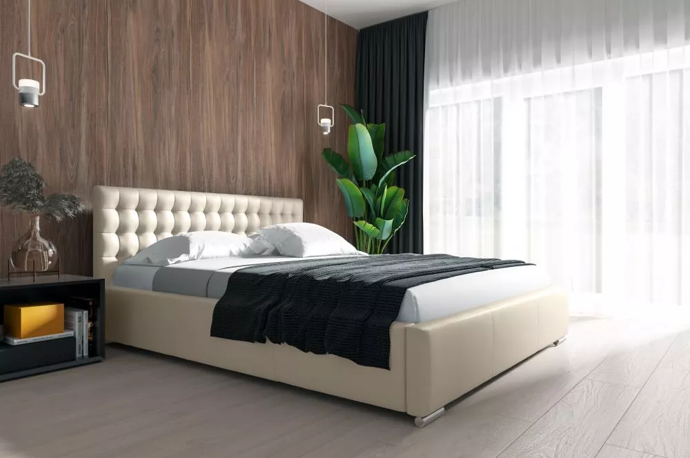 Gulta Porto standard ar stelāžu Guļamvietas platums: 140 cm, Guļamvietas garums: 200 cm, stelāžas tips: metāla, · Gaiši 