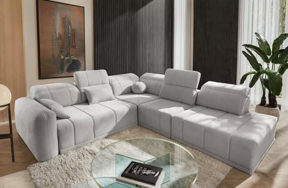 Dīvāns Ravello 9 Standard · Gaiši pelēks · 287 × 300 × 82 cm
