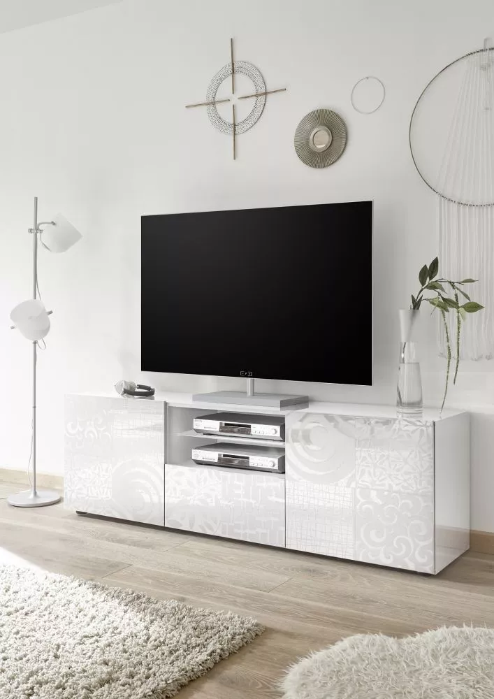 TV tumba Miro 02 · Balts · 181 × 43 × 57 cm