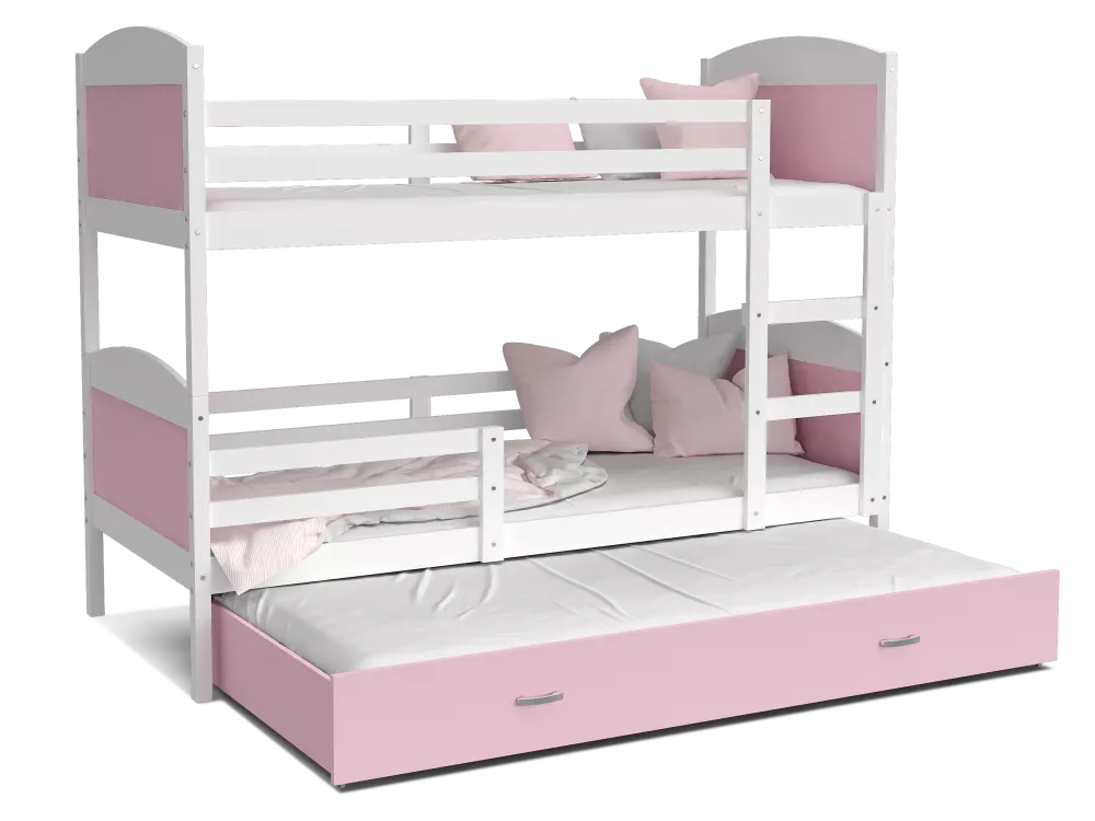 Bērnu gulta Mateusz 3 MDF 80x190 ar stelāžām Guļamvietas platums: 80 cm, Guļamvietas garums: 190 cm, · 86 × 198 × 162.5 