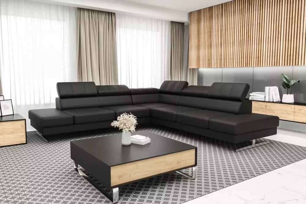 Dīvāns Emporio Max Standard · Melns · 300 × 300 × 79 cm