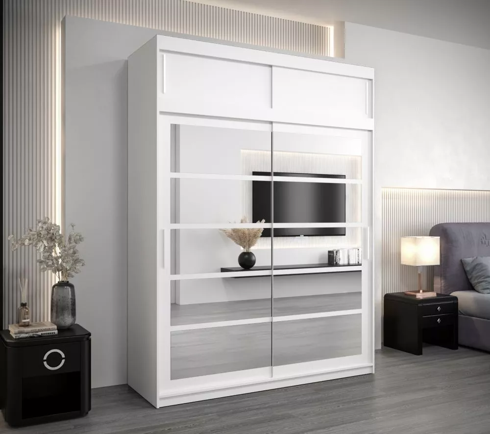 Skapis Roma 2 Premium · Balts · 180 × 62 × 240 cm