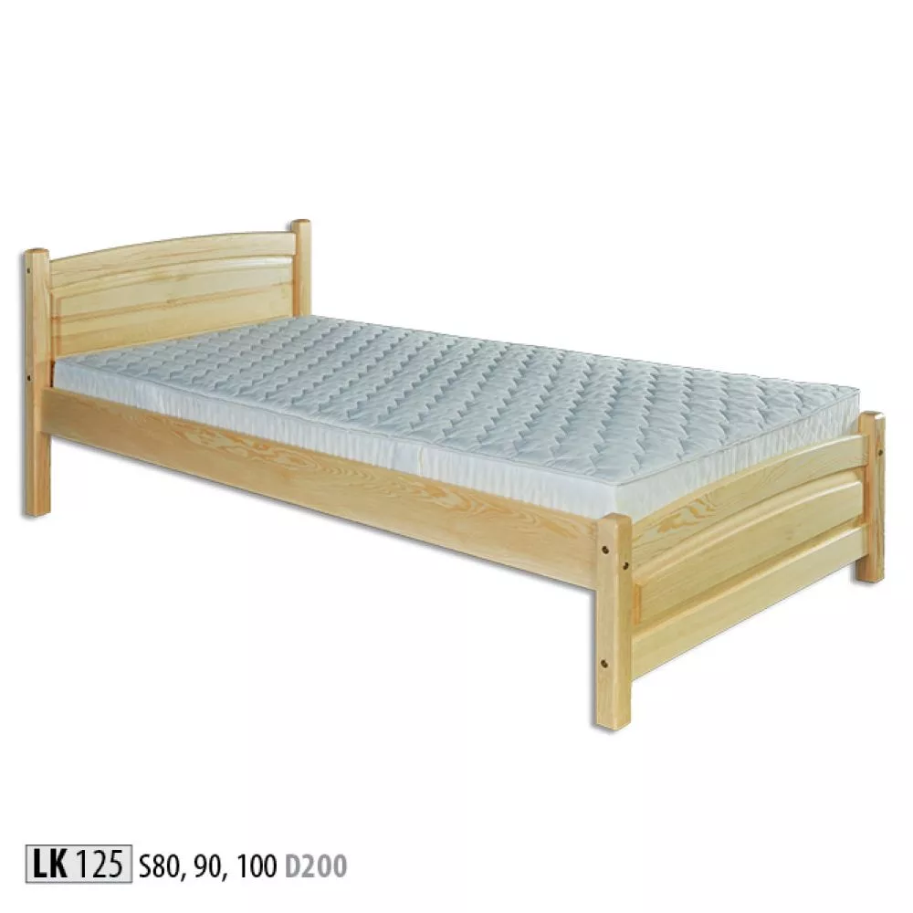 Gulta LK 125 ar stelāžu Kājiņu izmērs: 5x5 cm, Guļamvietas platums: 100 cm, Guļamvietas garums: 200 cm, stelāžas tips: k