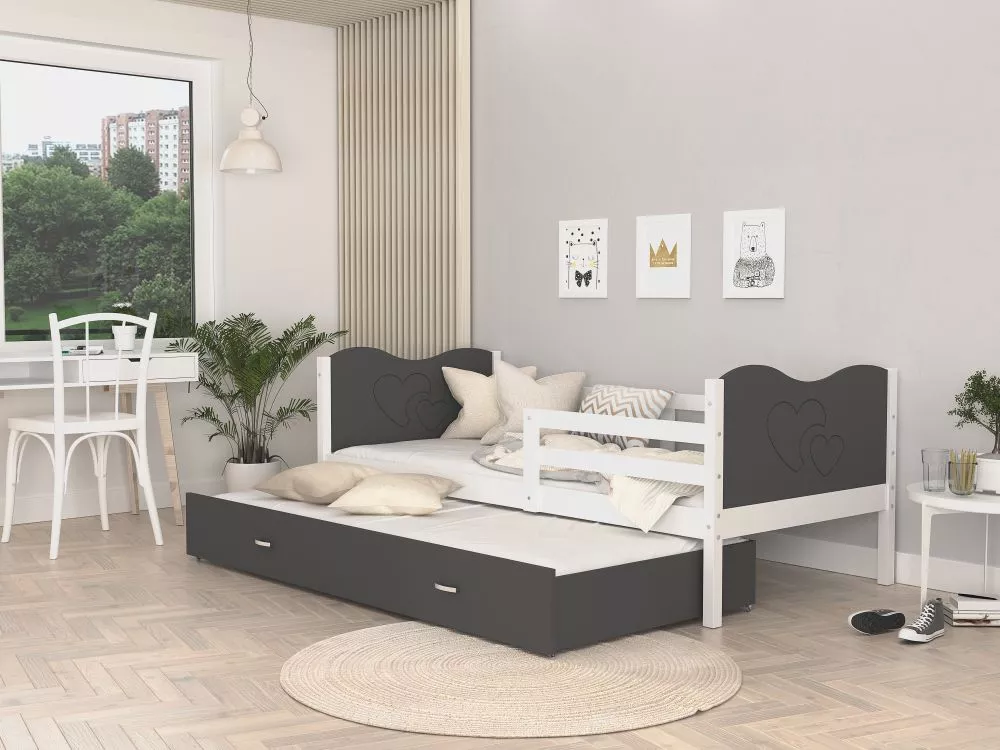 Bērnu gulta Max P2 MDF 80x190 ar stelāžām Guļamvietas platums: 80 cm, Guļamvietas garums: 190 cm, · 86 × 198 × 74 cm