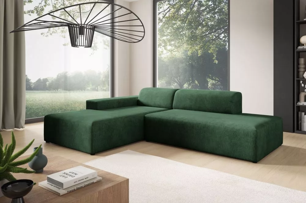 Dīvāns Modullo L Long Premium Standard · Tumši zaļš · 190 × 266 × 70 cm