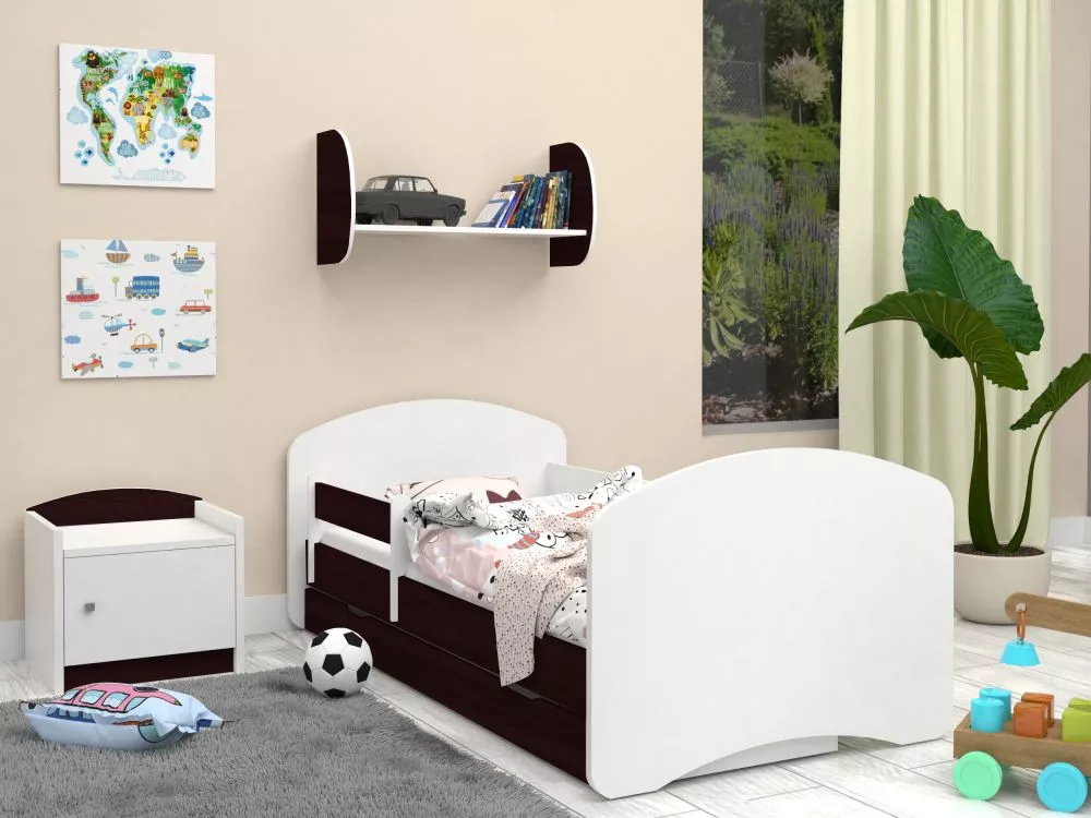 Bērnu gulta Happy L09 Double 200x90 ar stelāžām Guļamvietas platums: 90 cm, Guļamvietas garums: 200 cm, · 102 × 204 × 70