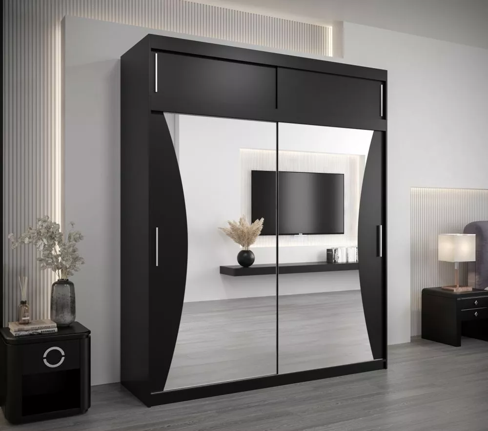 Skapis Monaco Premium · Melns · 200 × 62 × 240 cm
