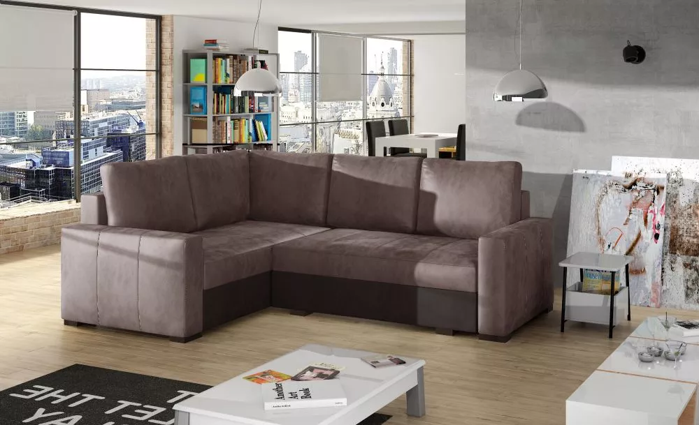 Dīvāns Corona Lux standard · Krēms + brūns · 162 × 235 × 72 cm