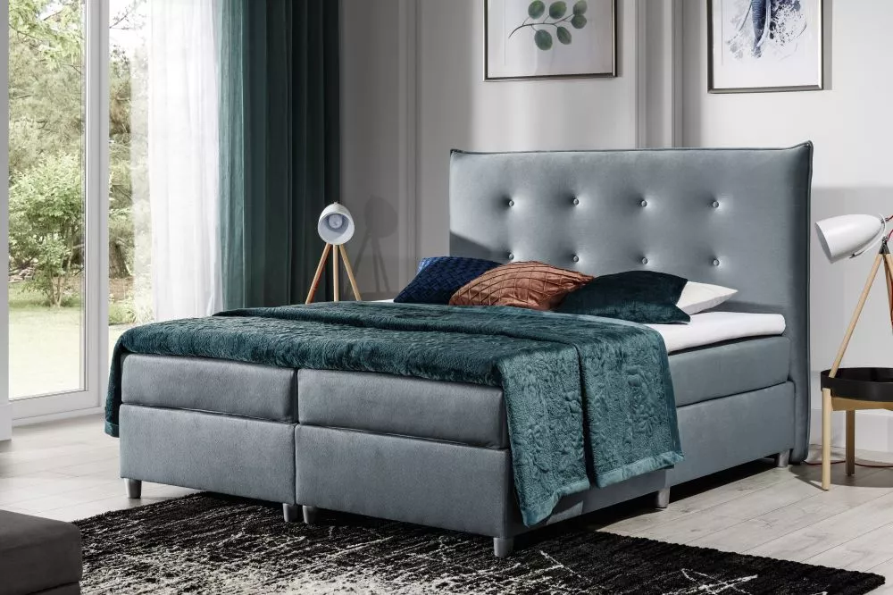 Gulta Prato Boxspring Premium Standard Guļamvietas platums: 140 cm, Guļamvietas garums: 200 cm, · Gaiši pelēks · 153 × 2