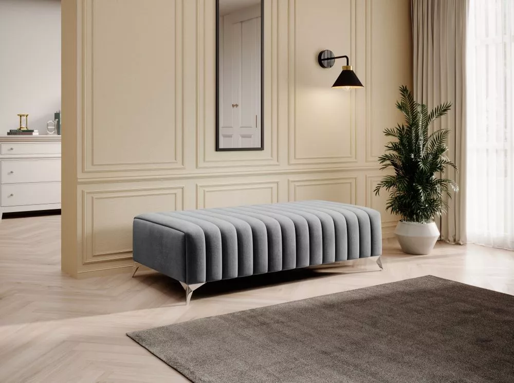 Pufs Laurence P Premium Standard Auduma numurs: Nube 04, · Pelēks · 132 × 36 × 64 cm