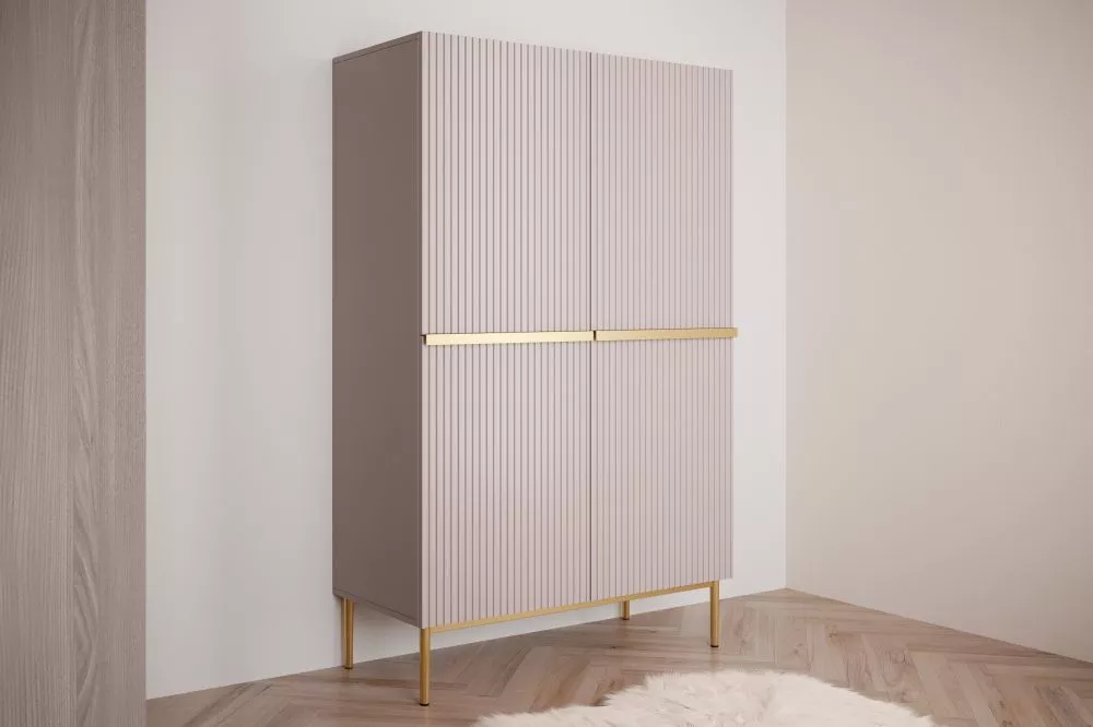 Grāmatu skapis Nicole K100 2D2SZ Gold · Rozā · 100 × 45 × 160 cm