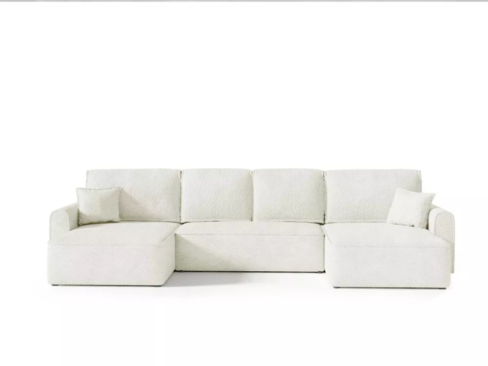 Dīvāns Loretto U Premium Standard · Sudrabs · 185 × 387 × 88 cm