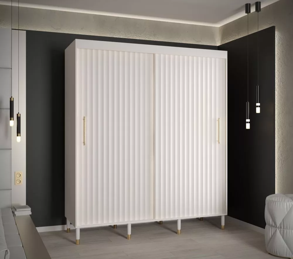 Skapis Calipso Wave 1 · Balts · 180 × 62 × 208 cm