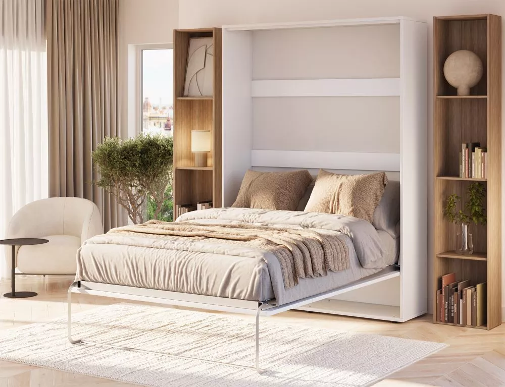 Gulta Vivario ar stelāžu Guļamvietas platums: 140 cm, Guļamvietas garums: 200 cm, · Balts · 153 × 213 × 211 cm