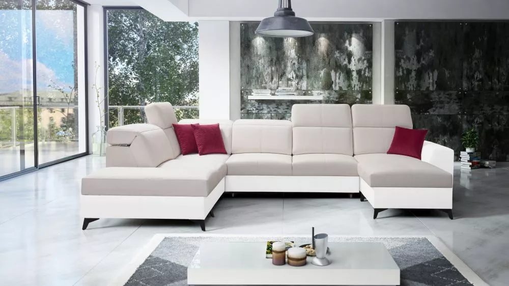 Dīvāns Belutti 6 Standard · Krēma + balts · 236 × 362 × 84 cm