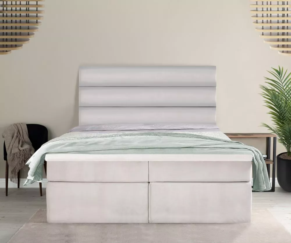 Gulta Neptun Boxspring Standard Guļamvietas platums: 140 cm, Guļamvietas garums: 200 cm, · Krēma · 140 × 213 × 123 cm