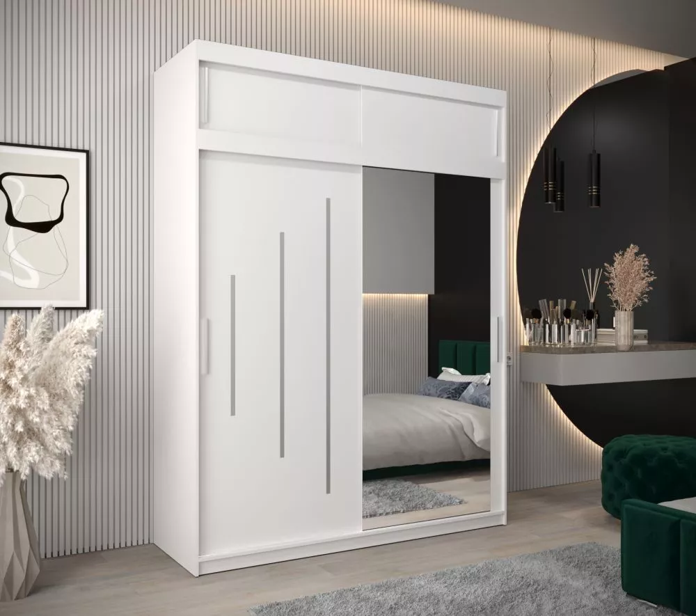 Skapis York 2 Premium · Balts · 180 × 62 × 240 cm