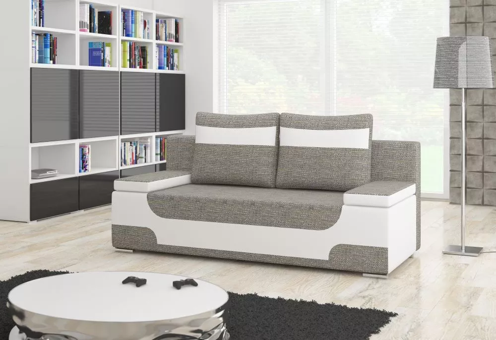 Dīvāns Area standard · Gaiši pelēks + balts · 92 × 200 × 90 cm